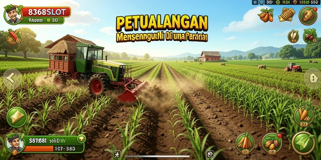 Tampilan gameplay seru dalam 8368SLOT dengan ladang yang luas.