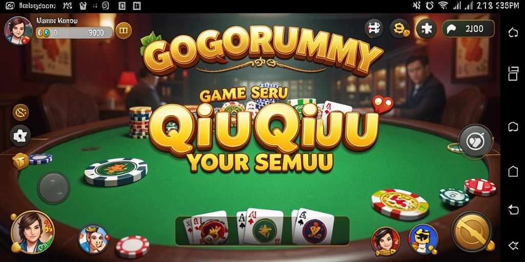 Screenshot gameplay GOGORUMMY dengan interaksi seru QiuQiu.