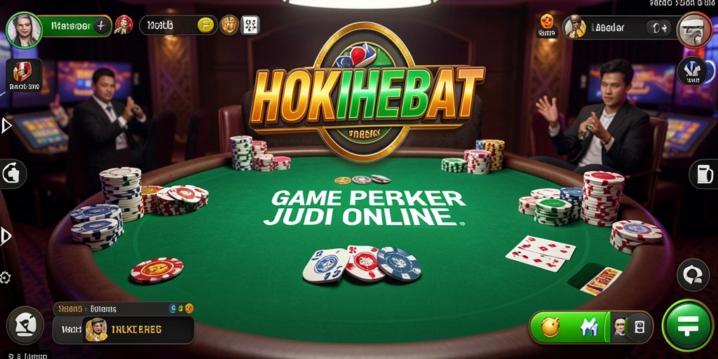 Tampilan utama HOKIHEBAT dengan gameplay Poker yang seru.