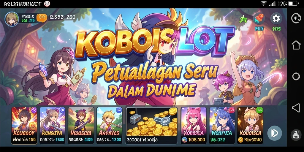Tampilan gameplay KOBOISLOT yang memukau dengan karakter anime.