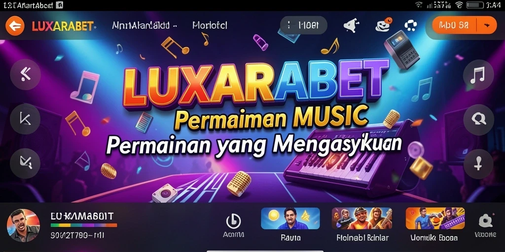 Tampilan screenshot utama LUXARABET menampilkan gameplay musik yang seru.