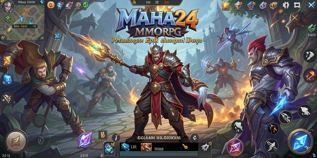 Gameplay seru di dunia fantasi MAHA24 yang penuh petualangan.