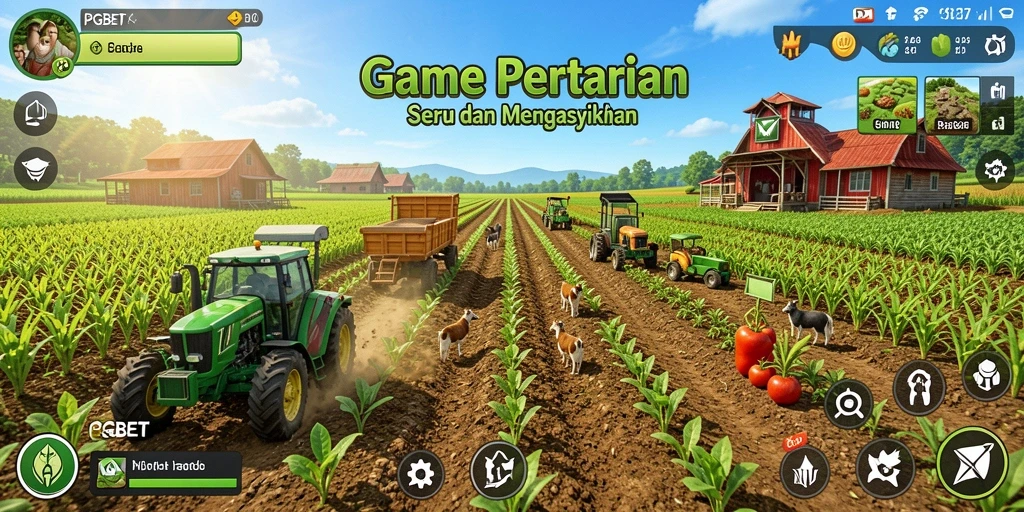 Tampilan gameplay PGBET yang seru saat bertani di ladang.