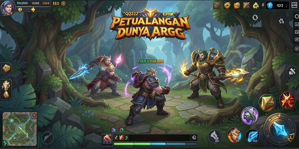 Screenshot menampilkan aksi pertarungan epik dalam QQ222.