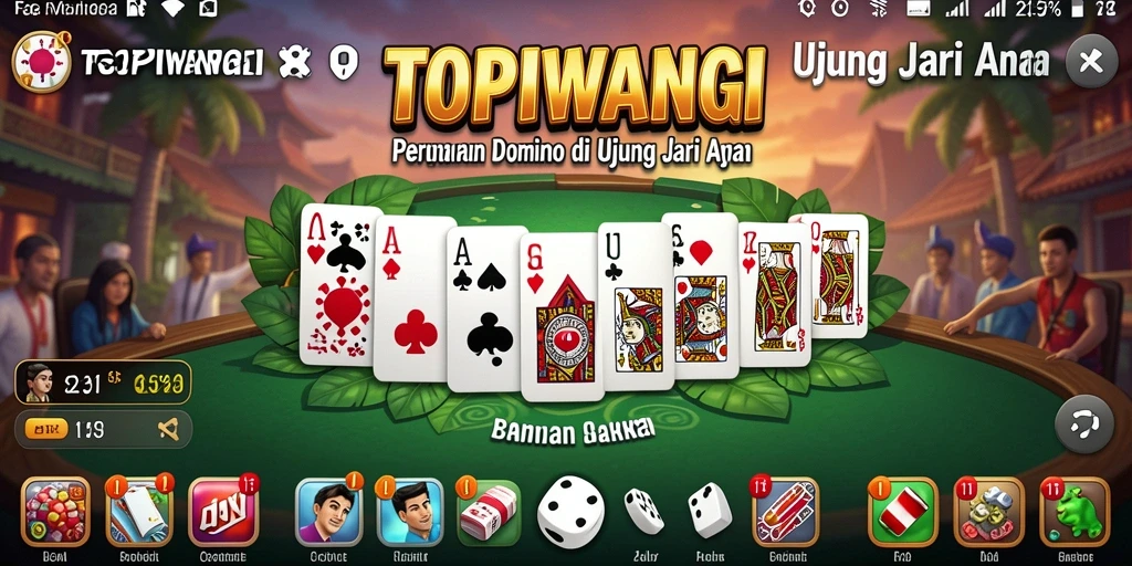 Screenshot utama TOPIWANGI yang menampilkan keseruan gameplay Domino.